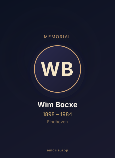 Memorial portrait of Wim Bocxe
