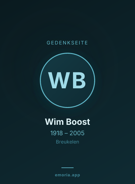 Gedenkportrait von Wim Boost