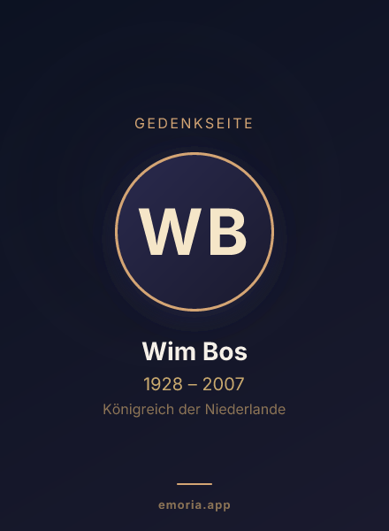 Gedenkportrait von Wim Bos