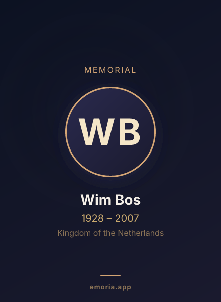 Memorial portrait of Wim Bos
