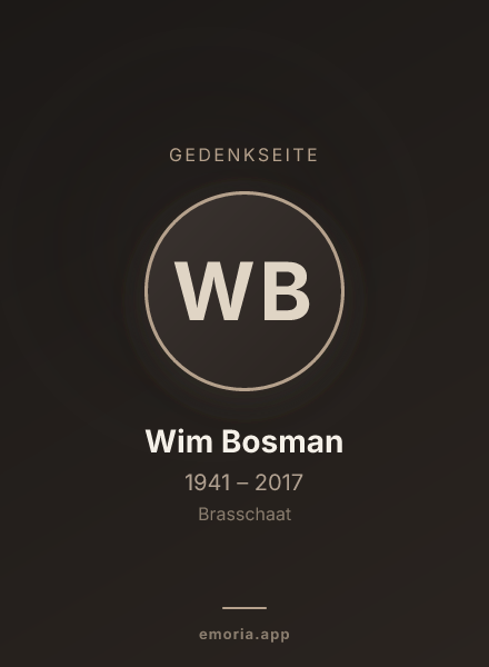 Gedenkportrait von Wim Bosman