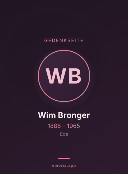 Gedenkportrait von Wim Bronger
