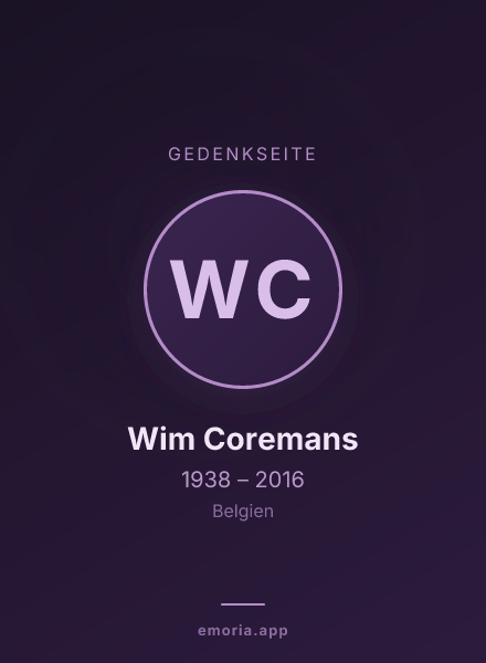 Gedenkportrait von Wim Coremans