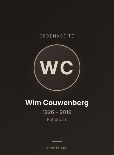 Gedenkportrait von Wim Couwenberg