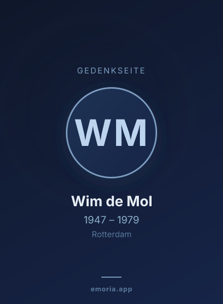 Gedenkportrait von Wim de Mol