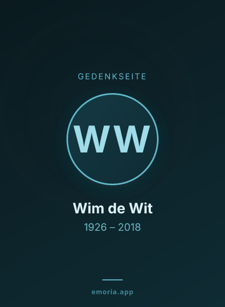 Gedenkportrait von Wim de Wit