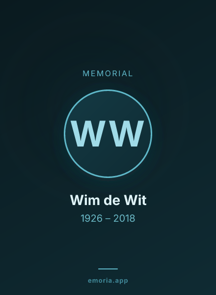 Memorial portrait of Wim de Wit