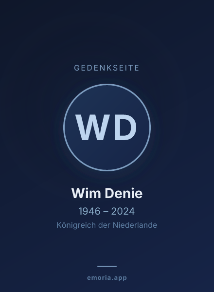 Gedenkportrait von Wim Denie