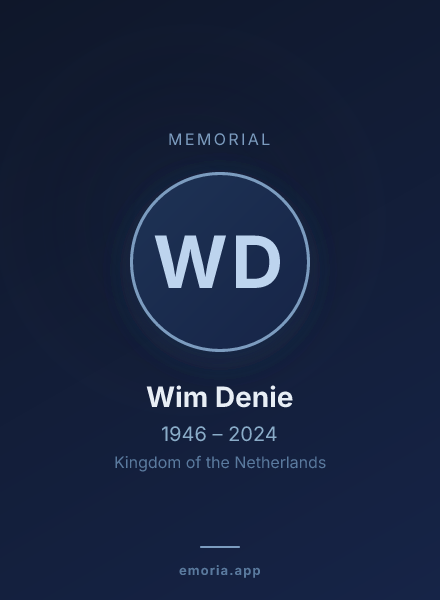 Memorial portrait of Wim Denie