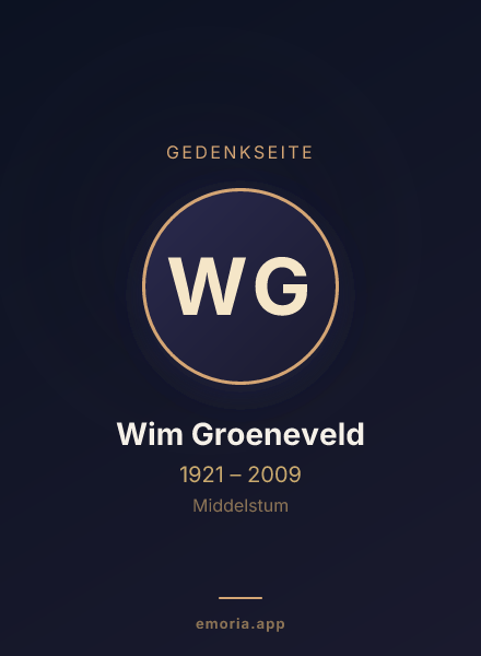Gedenkportrait von Wim Groeneveld