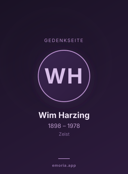 Gedenkportrait von Wim Harzing