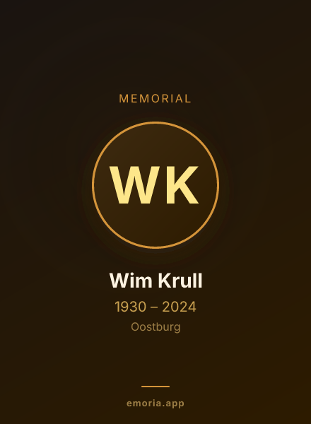 Memorial portrait of Wim Krull