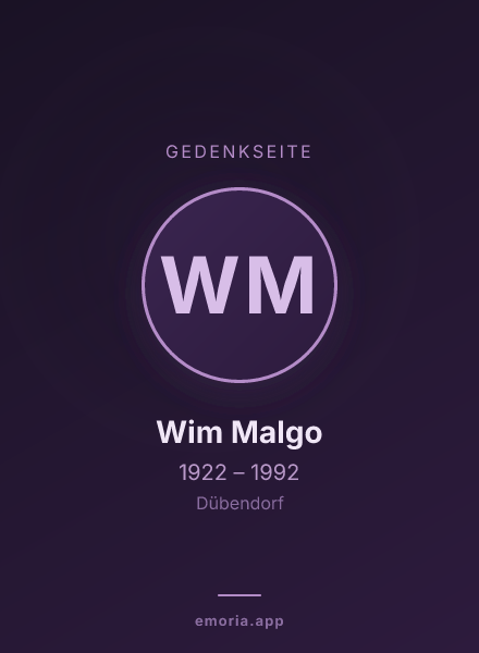 Gedenkportrait von Wim Malgo