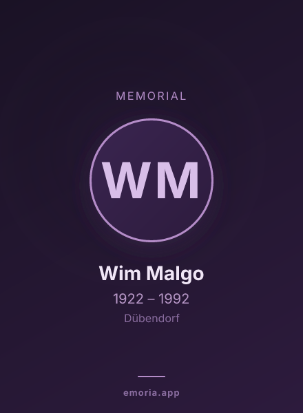 Memorial portrait of Wim Malgo