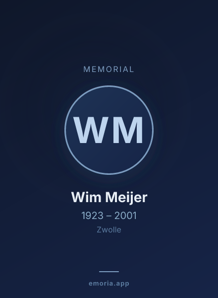 Memorial portrait of Wim Meijer