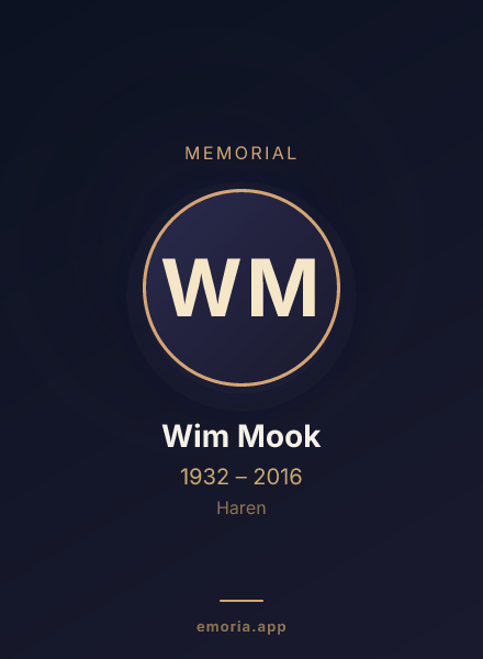 Memorial portrait of Wim Mook