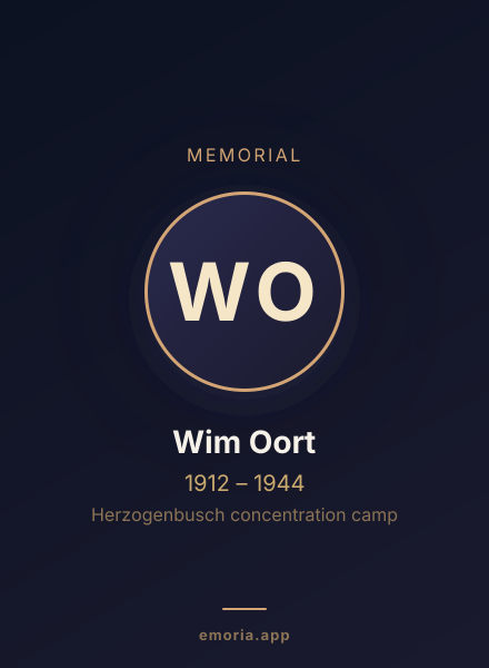 Memorial portrait of Wim Oort