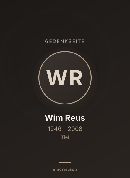 Gedenkportrait von Wim Reus