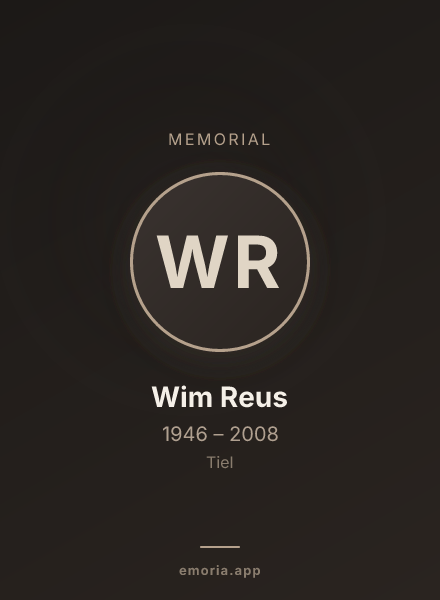 Memorial portrait of Wim Reus