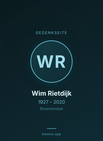 Gedenkportrait von Wim Rietdijk