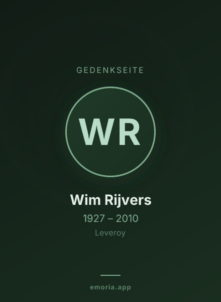 Gedenkportrait von Wim Rijvers