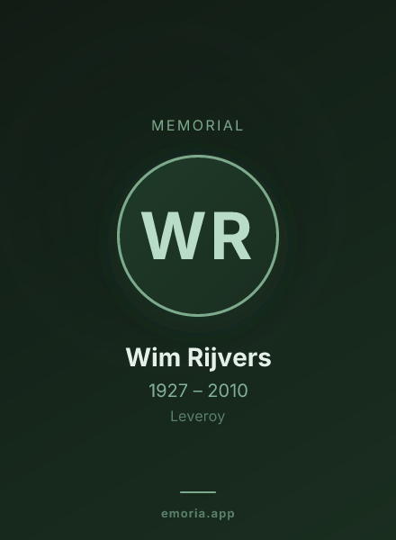 Memorial portrait of Wim Rijvers