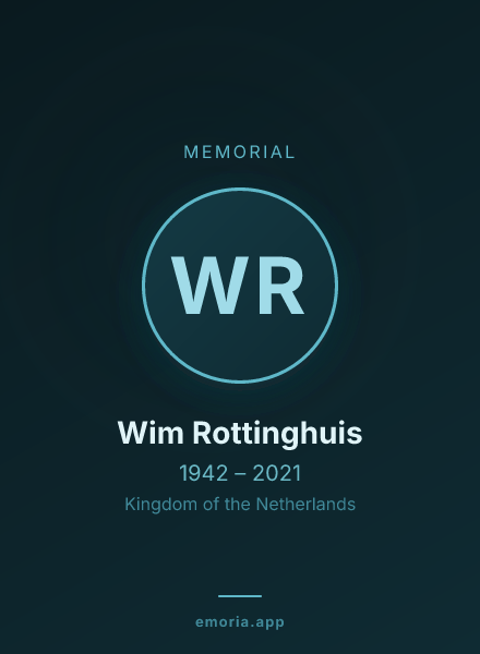 Memorial portrait of Wim Rottinghuis