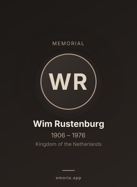 Memorial portrait of Wim Rustenburg
