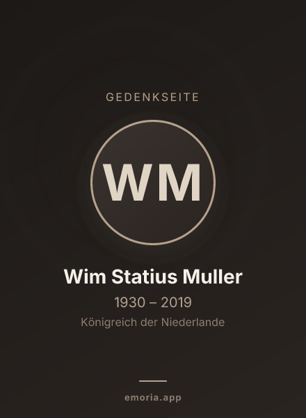 Gedenkportrait von Wim Statius Muller