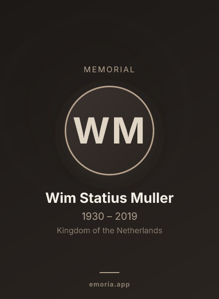 Memorial portrait of Wim Statius Muller