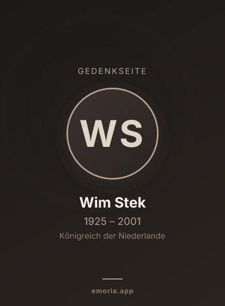 Gedenkportrait von Wim Stek