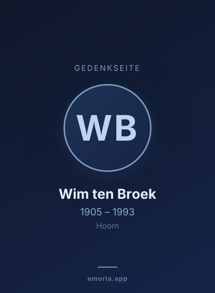Gedenkportrait von Wim ten Broek