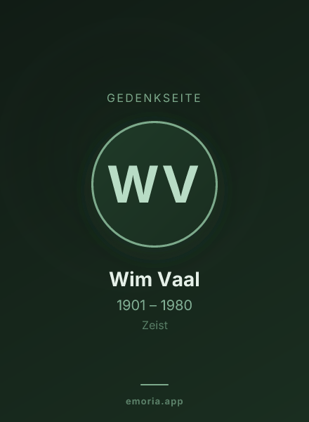 Gedenkportrait von Wim Vaal