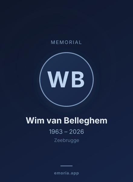 Memorial portrait of Wim van Belleghem
