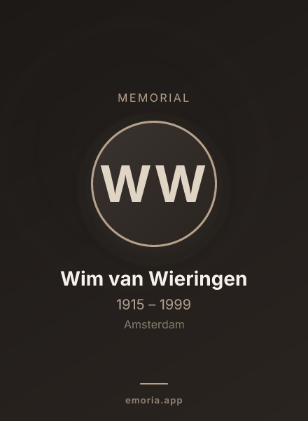 Memorial portrait of Wim van Wieringen