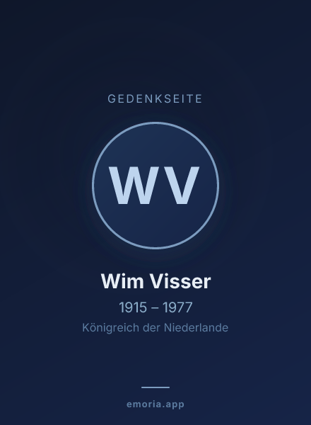 Gedenkportrait von Wim Visser