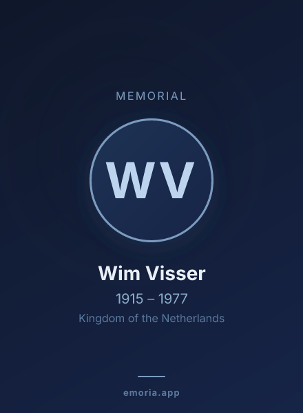 Memorial portrait of Wim Visser