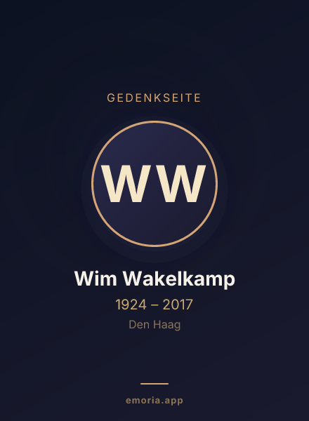 Gedenkportrait von Wim Wakelkamp