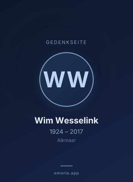 Gedenkportrait von Wim Wesselink