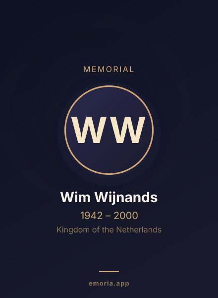 Memorial portrait of Wim Wijnands