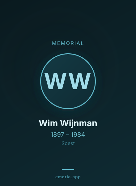 Memorial portrait of Wim Wijnman