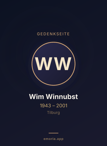 Gedenkportrait von Wim Winnubst