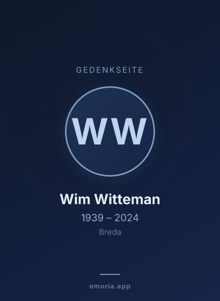 Gedenkportrait von Wim Witteman