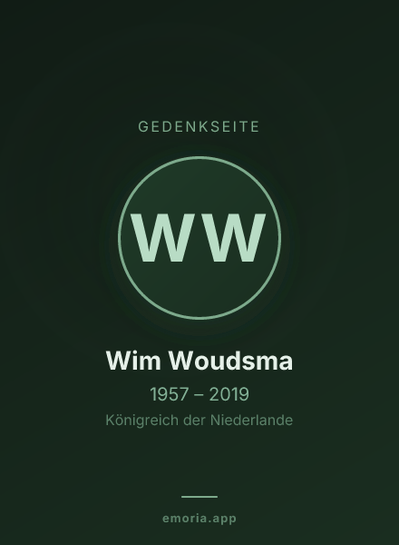 Gedenkportrait von Wim Woudsma