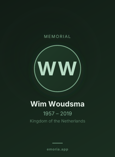 Memorial portrait of Wim Woudsma