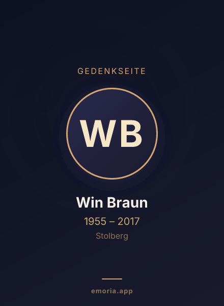 Gedenkportrait von Win Braun