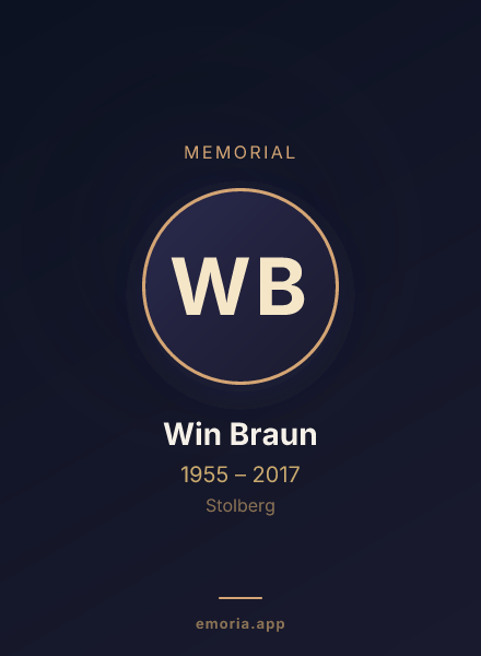 Memorial portrait of Win Braun