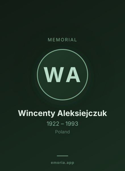 Memorial portrait of Wincenty Aleksiejczuk