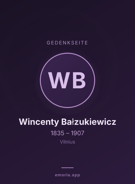 Gedenkportrait von Wincenty Bałzukiewicz