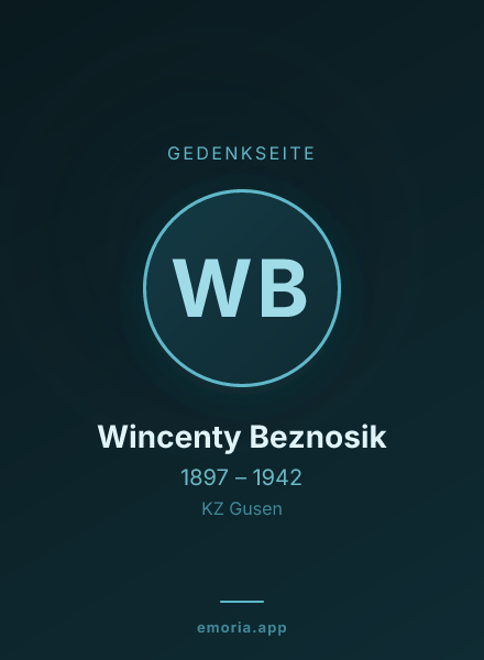 Gedenkportrait von Wincenty Beznosik